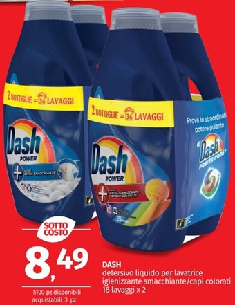 Superstore Pam Dash detersivo liquido 18 lavaggi x 2 offerta