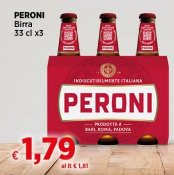 In Coop PERONI Birra 33 cl x3 offerta