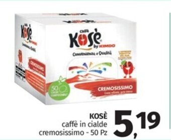 KOSÈ caffè in cialde cremosissimo - 50 Pz