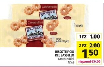 Superstore Pam BISCOTTIFICIO DEL SASSELLO canestrellini 125 g 2 pz offerta