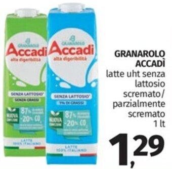 Superstore Pam GRANAROLO ACCADI latte uht senza lattosio scremato/ parzialmente scremato 1 lt offerta