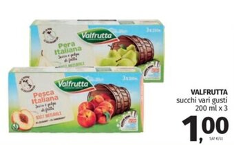 VALFRUTTA succhi vari gusti 200 ml x 3