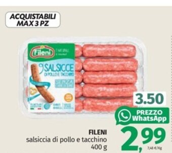 FILENI salsiccia di pollo e tacchino 400 g