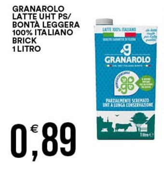GRANAROLO LATTE UHT PS/ BONTÀ LEGGERA 100% ITALIANO BRICK 1 LITRO