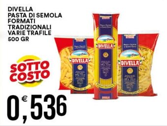 DIVELLA PASTA DI SEMOLA FORMATI TRADIZIONALI VARIE TRAFILE 500 GR