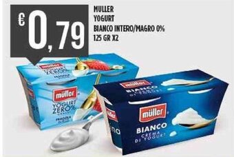 Supermercato Pollio MULLER YOGURT BIANCO INTERO/MAGRO 0% 125 GR X2 offerta