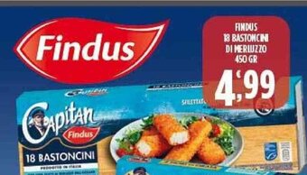 Supermercato Pollio FINDUS 18 BASTONCINI DI MERLUZZO 450 GR offerta