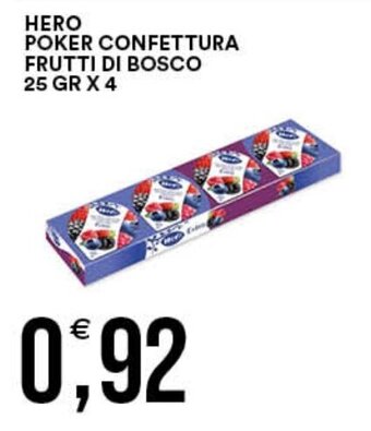 Premium Cash&Carry HERO POKER CONFETTURA FRUTTI DI BOSCO 25 GR X 4 offerta