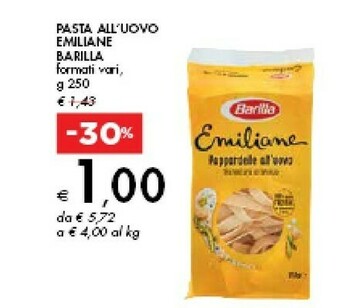 Bennet Barilla Emiliane Pappardelle All'Uovo 250 G(ml) offerta