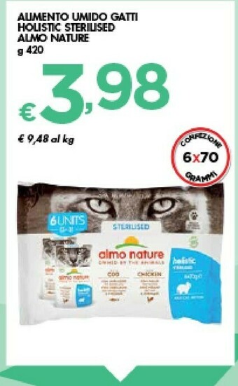 Bennet Almo Nature Alimento Umido Gatti Holistic Sterilised offerta