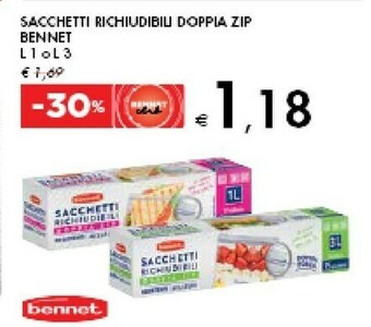 Bennet Bennet Sacchetti Richiudibili Doppia Zip offerta
