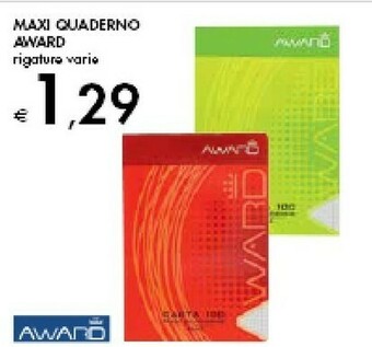 Bennet Award Maxi Quaderno offerta