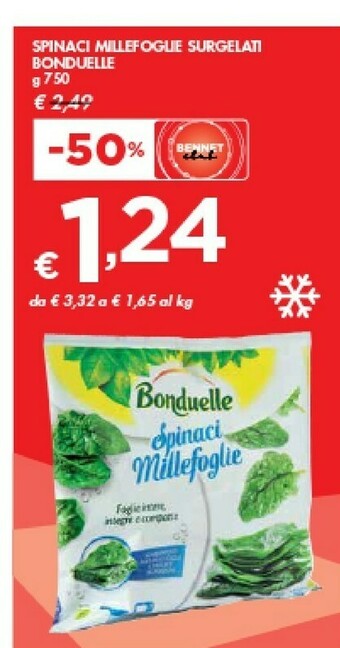 Bennet Bonduelle Spinaci Millefoglie Surgelati offerta