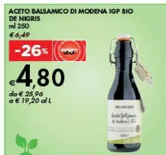 Bennet De nigris Aceto Balsamico Di Modena IGP Biologico 250 G(ml) offerta