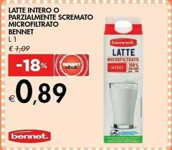 Bennet Bennet - Latte Parzialmente Scremato A Lunga Conservazione 1000 G(ml) offerta