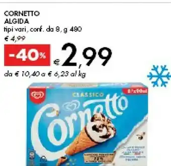 Bennet Algida Cornetto Classico Formato Speciale 480 G(ml) offerta