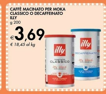 Bennet Illy Caffè Macinato Per Moka Classico offerta