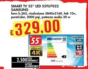 Bennet Samsung Smart Tv 55'' Led 55TU7022 offerta