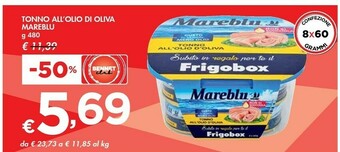 Bennet Mareblu Tonno All'Olio Di Oliva 480 G(ml) offerta