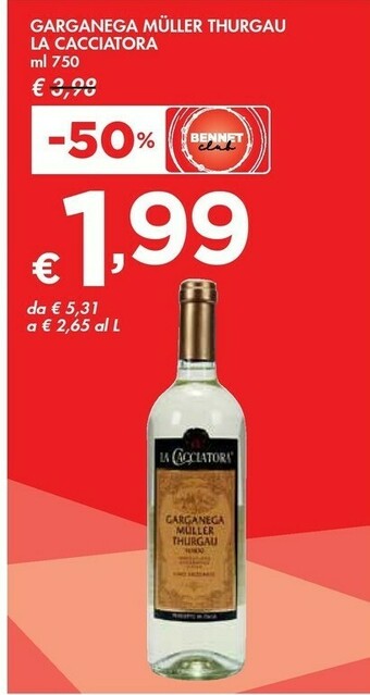 Bennet La cacciatora Garganega Muller Thurgau offerta