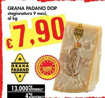 Bennet Grana Padano Dop Stagionatura 9 Mesi offerta