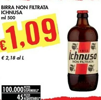 Bennet Ichnusa Birra Non Filtrata 500 G(ml) offerta