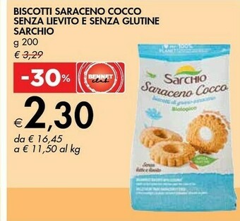 Bennet Sarchio Biscotti Saraceno Cocco Senza Lievito E Senza Glutine offerta