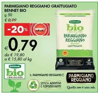 Bennet Bennet Bio Parmigiano Reggiano Grattugiato offerta