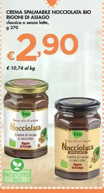 Bennet Rigoni Di Asiago Crema Spalmabile Nocciolata Bio Classica offerta