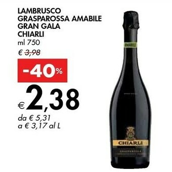 Bennet Chiarli Lambrusco Grasparossa Amabile Gran Gala offerta