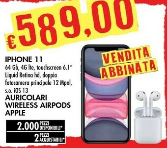 Bennet Apple IPhone 11 64GB Nero offerta