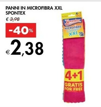 Bennet Spontex Microfibre Collection XXL Strofinaccio Microfibra Colori Assortiti 5 Pezzo(i) offerta