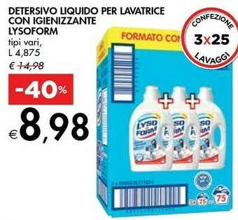 Bennet Lysoform Detersivo Liquido Per Lavatrice Con Igienizzante offerta