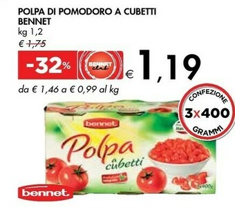 Bennet Bennet Polpa Di Pomodoro A Cubetti offerta