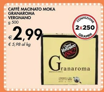 Bennet Vergnano Caffè Macinato Moka Granaroma offerta