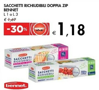 Bennet Bennet Sacchetti Richiudibili Doppia Zip offerta