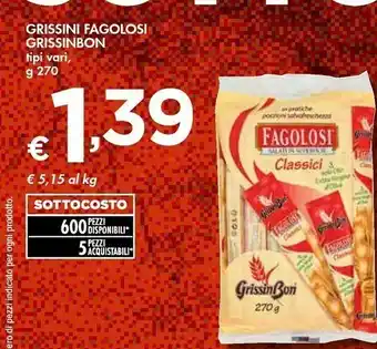 Bennet Grissinbon Grissini Fagolosi offerta