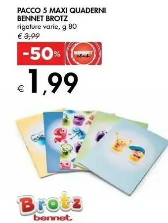 Bennet Pacco 5 Maxi Quaderni offerta