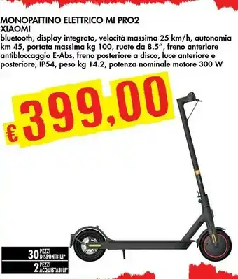 Bennet Xiaomi Mi Electric Scooter Pro 2 25 Km/h Nero offerta