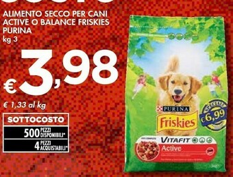 Bennet Purina Friskies Alimento Secco Per Cani Active offerta