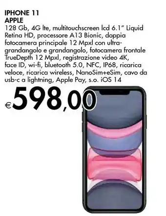 Bennet Apple IPhone 11 15,5 Cm (6.1") 128 GB Doppia SIM 4G Nero IOS 14 offerta