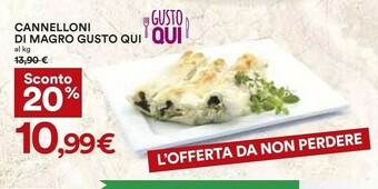 Coop Gusto Qui Cannelloni Di Magro offerta