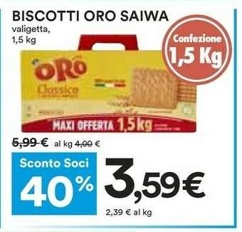 Coop Saiwa Biscotti Oro Valigetta offerta