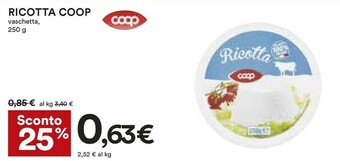 Coop Coop - Ricotta 250 G(ml) offerta