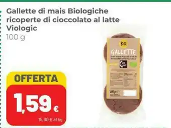 Coop Viologic Gallette Di Mais Biologiche Ricoperte Di Cioccolato Al Latte offerta