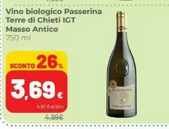 Coop Masso Antico Passerina Terre Di Chieti Igt Vino Biologico offerta