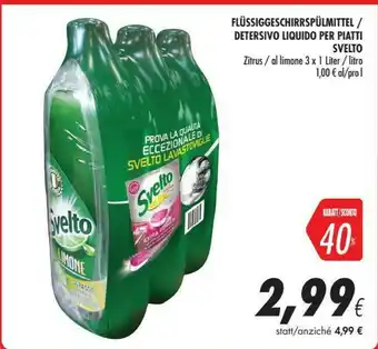 Coop Svelto Detersivo Liquido Per Piatti Al Limone offerta