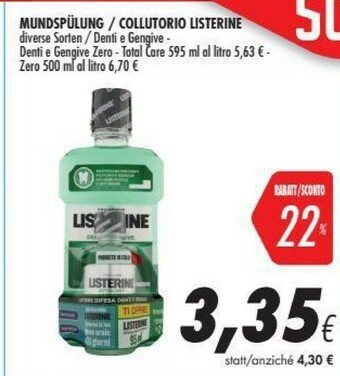Coop Listerine Collutorio offerta