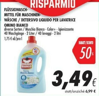 Coop Omino Bianco Detersivo lavatrice offerta