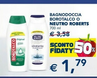 Esselunga Neutro Roberts Bagnodoccia Borotalco offerta